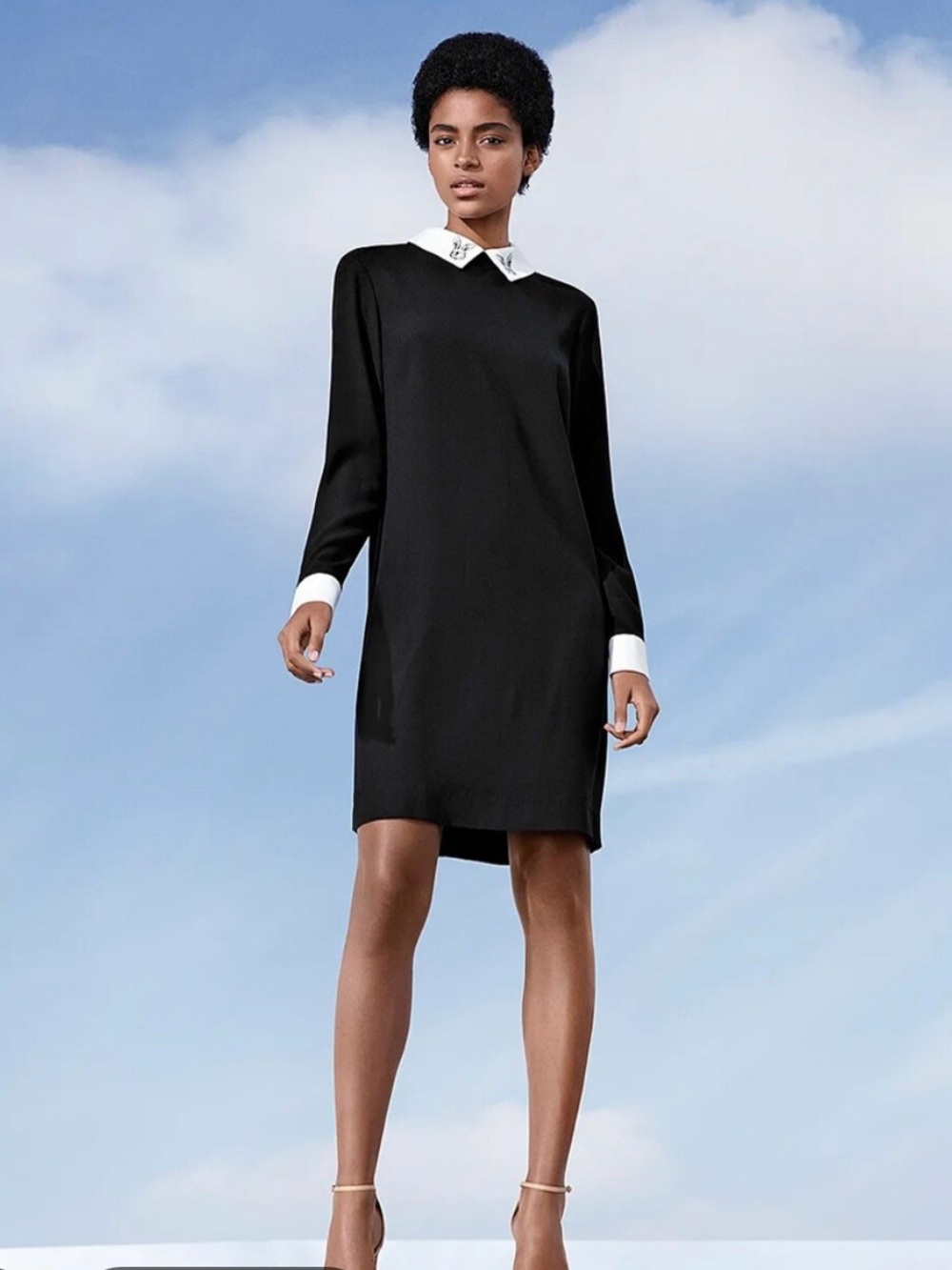 Victoria Beckham for Target Black Dress with White Collar & Cuffs